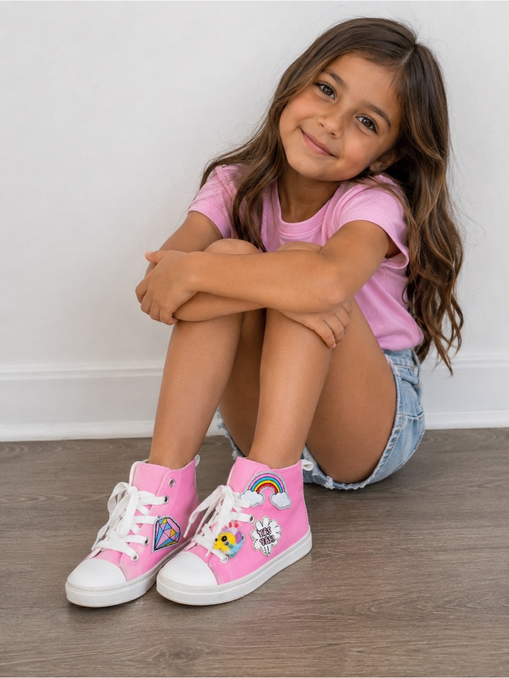 • Lola and The Boys • High Top Sneaker Patches Rainbow Size 8